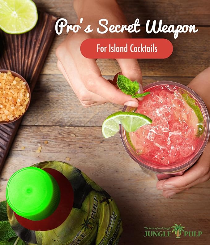 Jungle Pulp GUAVA Puree Costa Rica Blend Topping Flavoring Better than Syrup for Desserts Smoothies Margaritas Cocktails Juice and Shakes. 33.81 oz/ 1 Liter.