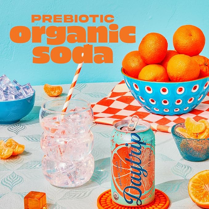 Daytrip Sparkling Prebiotic Soda Flavor - Fiber Enriched Low Calorie &amp Low Sugar Soft Drinks - Beverages with Gut Health &amp Immunity Benefits - Mood Boosting &amp Stress Reducing Properties -
