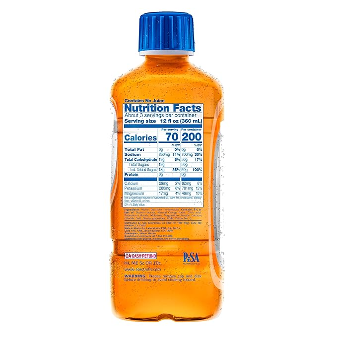 Electrolit Hydration Electrolyte Drinks Sports Beverages with Electrolytes 6 Pack (Orange)