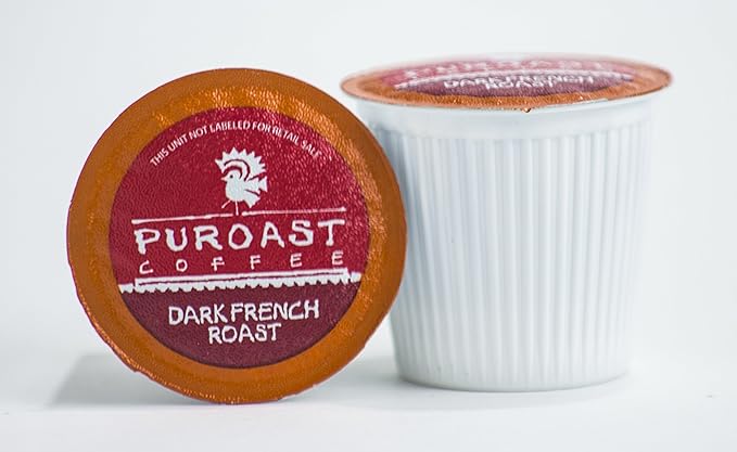 Puroast Low Acid Coffee| French Single Serve Pods | Dark Roast | High Antioxidants &amp High pH |No Bitter Aftertaste | Reduced Heartburn &amp GERD Friendly | 72 Count - Compatible with Keurig Brewe