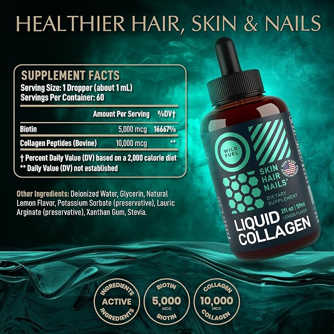WILD FUEL Liquid B12 Keto Gummies and Liquid Collagen with Biotin Bundle