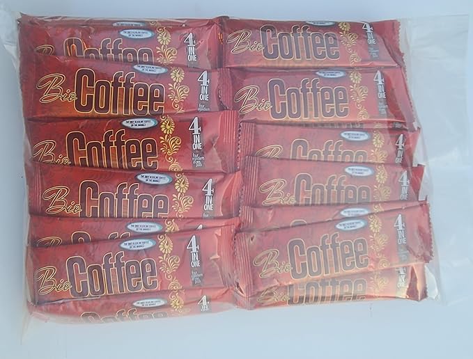 Bio Coffee - NEW! - First Organic Instant Non-dairy Alkaline Coffee (50 Sachet Bag)