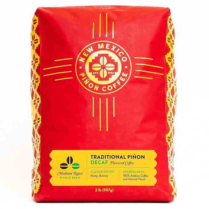 New Mexico Piñon Coffee Naturally Flavored Coffee (Traditional Piñon Whole Bean Decaf 2 pound)