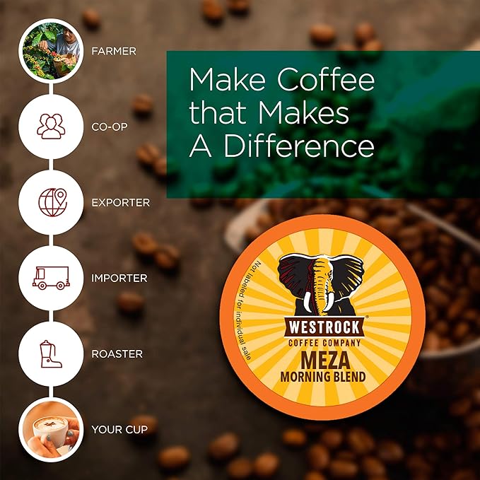 Westrock Coffee Company Meza Morning Blend Single Serve Coffee Cup Medium Roast 80 Count