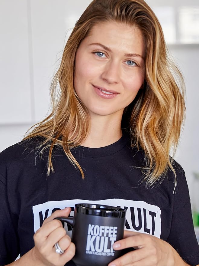 Koffee Kult Half Caff Coffee Whole Bean Dark Roast Half Caffeine Decaf Low Acid Naturally Decaffeinated (Whole Bean 32oz)