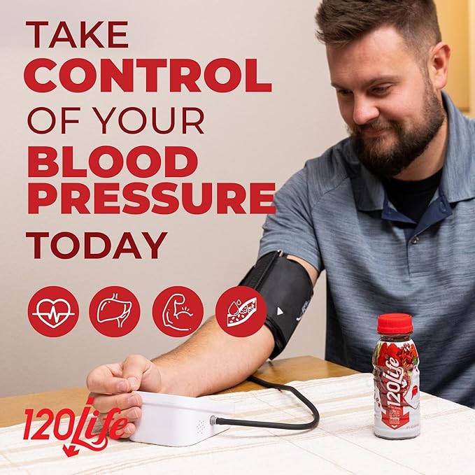 120/Life Blood Pressure Support Beet Root Juice Pomegranate Extract Cranberry Juice Tart Cherry Hibiscus and Magnesium (8 Fl Oz Pack of 14) - Gluten-Free &amp Vegan
