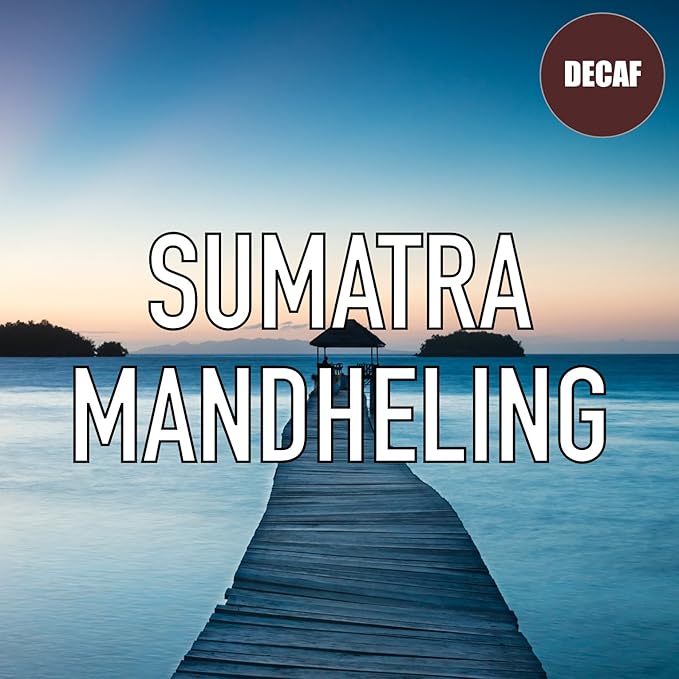 Sumatra Mandheling Decaf Coffee Ground Medium Roast Swiss Water Processed Rainforest Certified Fresh Roasted 16-ounce