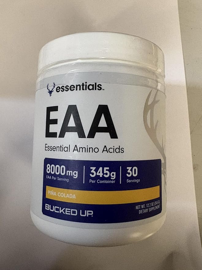 Bucked Up Essential Amino Acids - EAA Powder - Easy Mix Non Clumping Formula - for Pre/Intra Workout - Pina Colada Flavor - 30 Servings - 11.6 oz