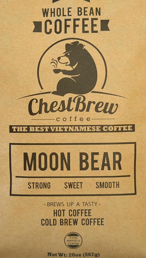 ChestBrew Moon Bear – Strong Smooth Vietnamese Whole Bean Coffee 20 oz