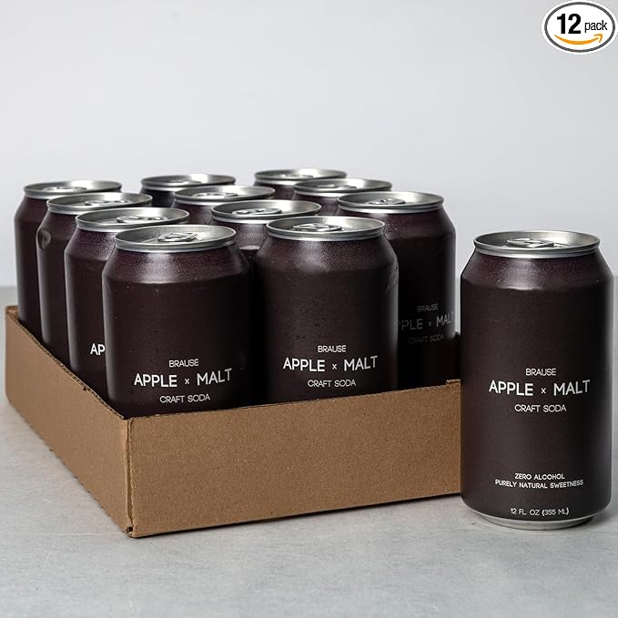 Brause Apple x Malt Craft Soda – German Premium Craft Drink Award Finalist Non-Alcoholic Purely Natural Sweetness Refreshing &amp Bold: Crisp Apple Toasty Malt Subtle Sweetness Health-Consciou