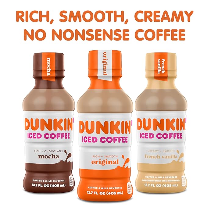 Dunkin' French Vanilla Iced Coffee Bottles 13.7 fl oz 12 Pack