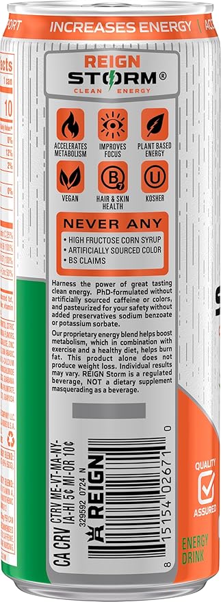 REIGN Storm Tropical Fitness &amp Wellness Energy Drink 12 Fl Oz | Pack of 12