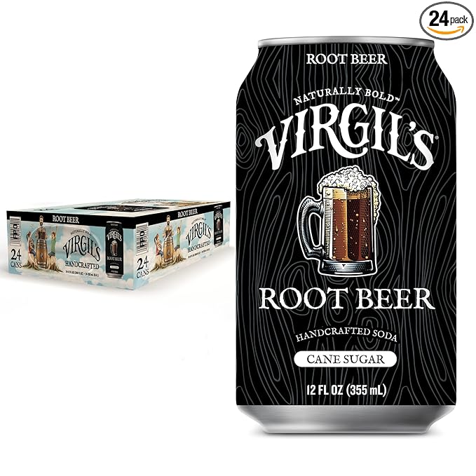 Virgil's Handcrafted Root Beer - Rich Bold Flavor - 12oz Cans 24 Pack