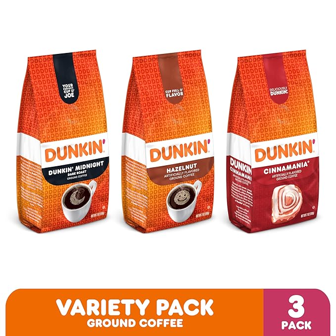 Dunkin’ Ground Coffee Limited Edition Variety Pack Three 7 Oz. Bags