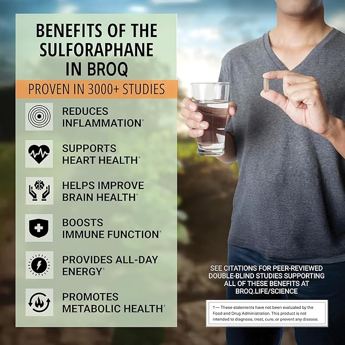 2X Sulforaphane of Others for Inflammation Immunity &amp Detox | BROQ – Longevity &amp Cellular Defense – 3rd-Party Tested