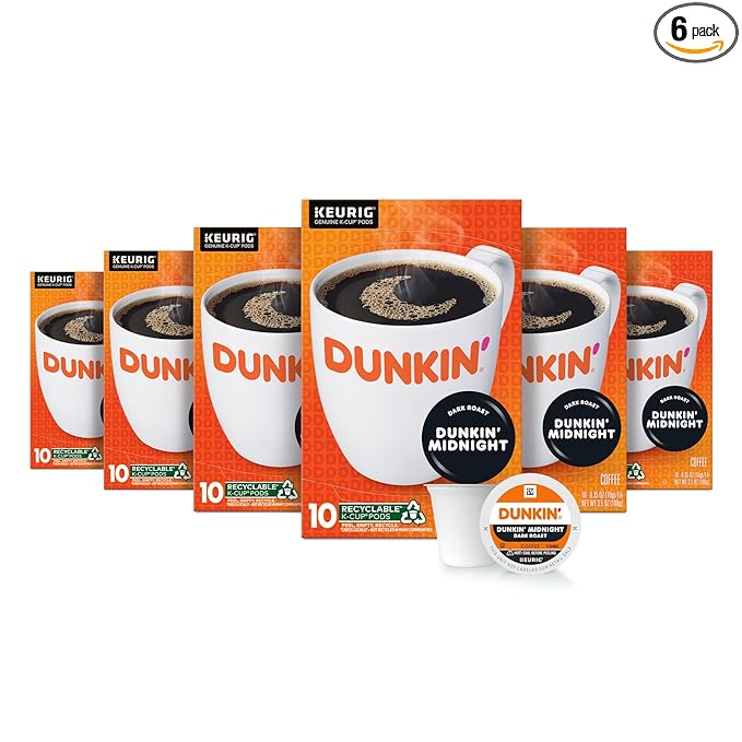 Dunkin' Midnight Dark Roast Coffee 60 Keurig K-Cup Pods