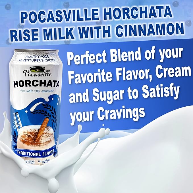 Pocasville Fruit Juices Squeezed not form Concentrate 16.5 Fluid Ounce Can (Horchata 6)