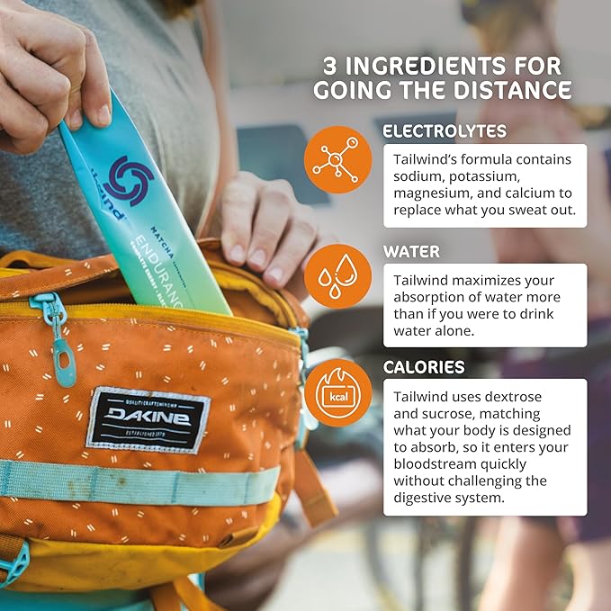 Tailwind Grab-and-Go Endurance Fuel Single Serve Assorted Flavors (Pack of 8) - Hydration Drink Mix with Electrolytes Carbohydrates - Non-GMO Gluten-Free Vegan No Soy or Dairy