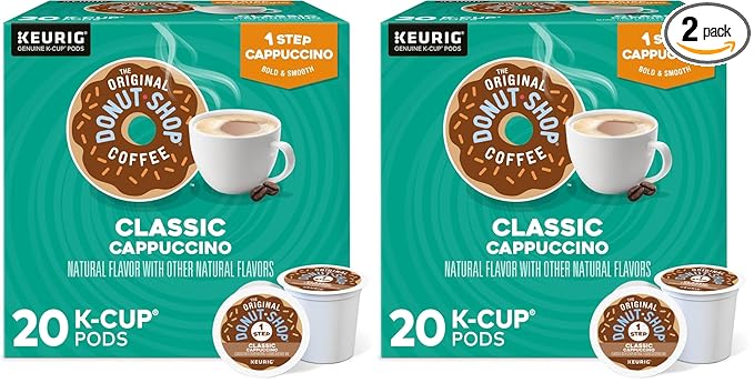 The Original Donut Shop -Step Classic CappuccinoKeurig -Serve K-Cup Pods20 Count (Pack of 2)