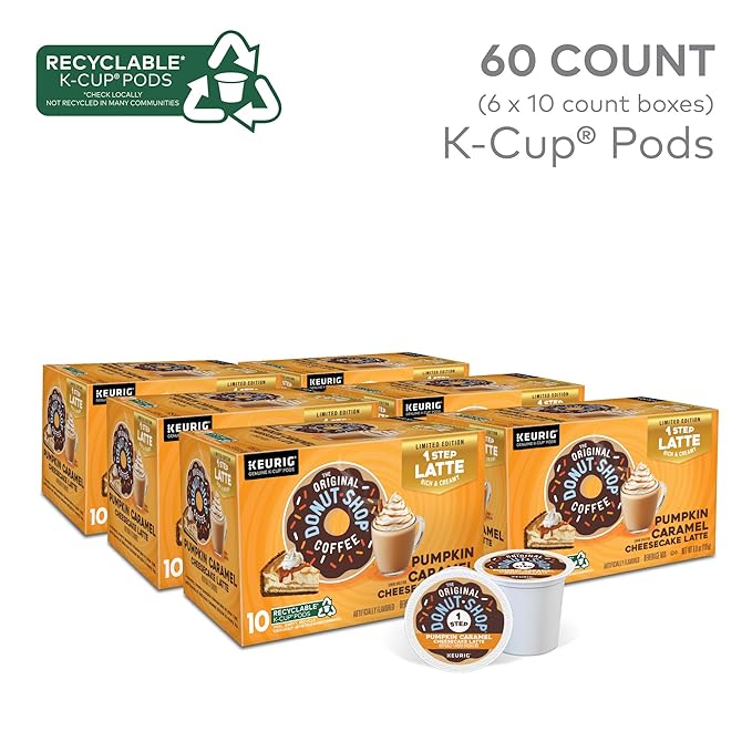 The Original Donut Shop Pumpkin Caramel Cheesecake Latte Keurig Single Serve K-Cup Pods 60 Count