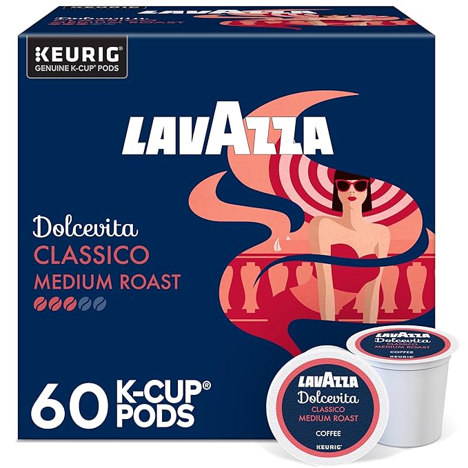 Lavazza Classico Medium Roast Coffee Keurig K-Cups 60 Count 10 Count (Pack of 6)