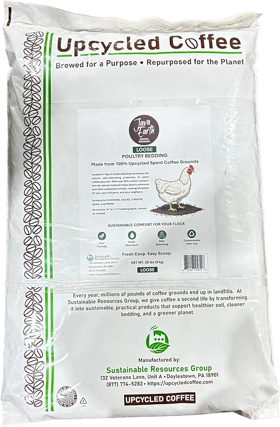 JavaEarth® Loose Poultry Bedding Upcycled Spent Coffee Grounds 20 lbs