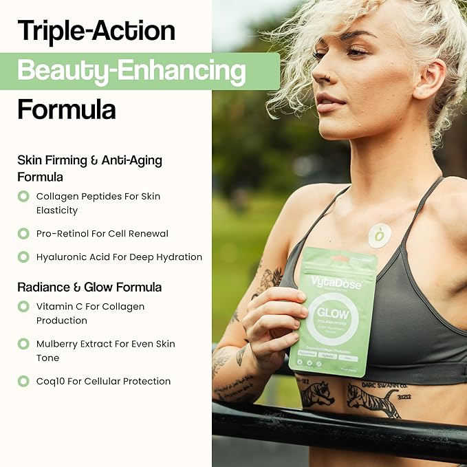 Collagen Glow Beauty Restore Patches | 5X Stronger Formula | Collagen Peptides Vitamin C Pro-Retinol Coq10 Hyaluronic Acid &amp Biotin for Hair Growth | Daily Patch for Skin &amp Hair Wellness