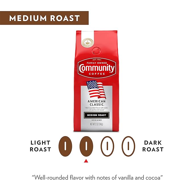 Community Coffee American Classic Ground Coffee Medium Roast 12 Ounce Bag (Pack of 3)