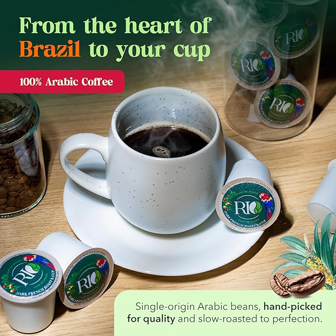 Rio Cafe de Brazil Kcup Coffee Pods - 72 Count Dark Roast Coffee with Dark Chocolate and Roasted Nuts Flavor Compatible with Kcup Brewers 100% Brazilian Made