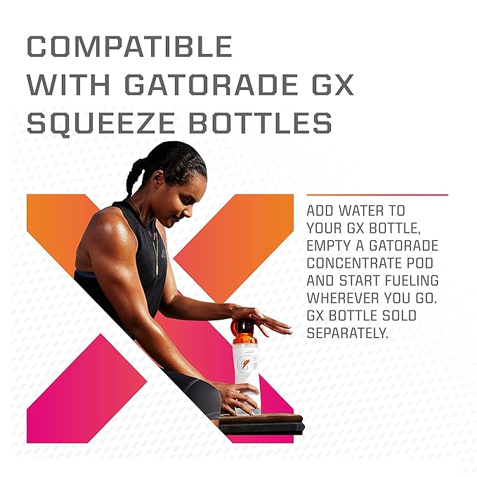 Gatorade Gx Hydration System Non-Slip Gx Squeeze Bottles Or Gx Sports Drink Concentrate Pods 4 Count (Pack of 6)