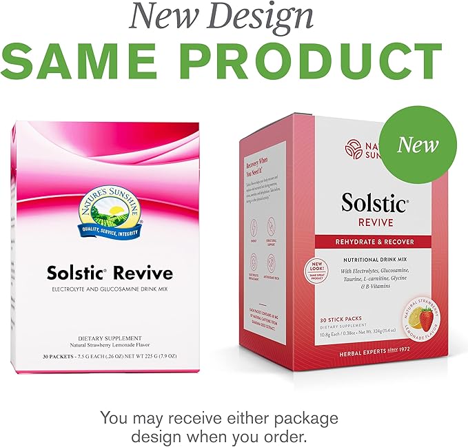 Nature's Sunshine Solstic Revive 30 Packets | Post Workout Recovery Drink with Vitamin C Vitamin E and Calcium to Support Bone Health and Replenish Important Nutrients