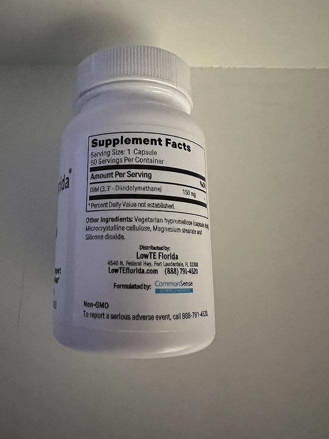 LowTE Florida DIM (150 mg) – Estrogen Balance &amp Hormone Support Supplement for Women Ages 60+ | Detox Cleanse | Anti-Inflammatory | Non-GMO | Gluten-Free | Soy-Free