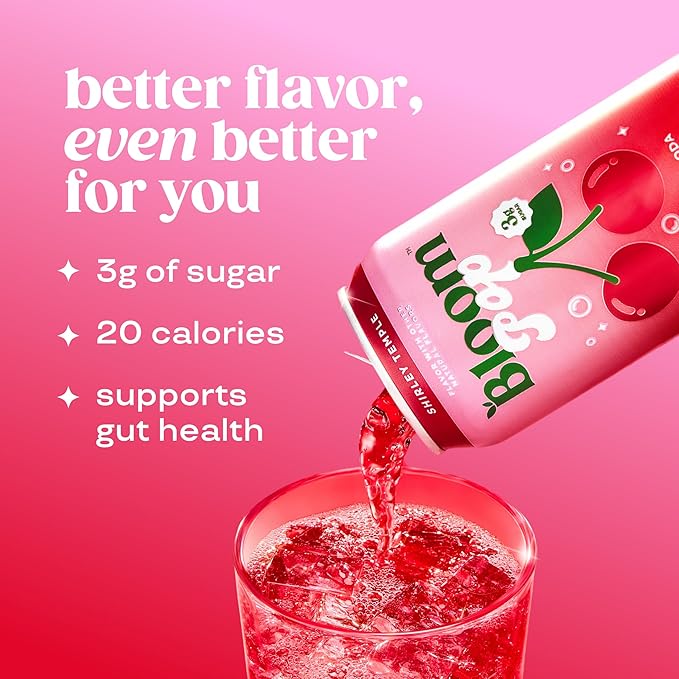 Bloom Pop Prebiotic Soda 12 Pack Variety Pack 12oz Cans | Soda for Gut Health Low Calorie No Caffeine Healthy Soft Drink Alternative
