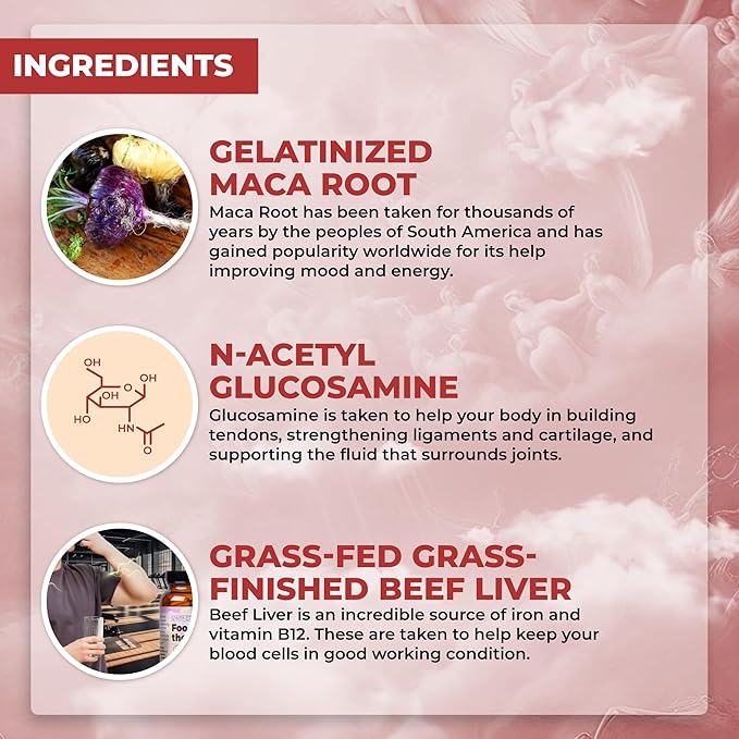 Santa Cruz Paleo Food of The Gods Grass Fed Beef Organ Supplement for Men and Women with Collagen Maca Root Colostrum Bone Broth Iron Vitamin B12 Gluten Free Keto Friendly 30 Servings