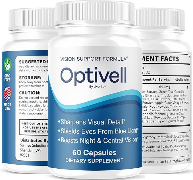 (3 Pack) Optivell Eye Capsules - Official Optivell Advanced Premium Vision Support Pills - Maximum Strength Natural Vitamins for Overall Health &amp Wellness Reviews 180 Capsules for 3 Months