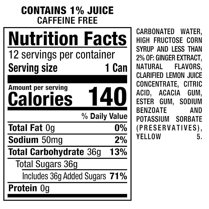 Canada Dry Ginger Ale and Lemonade 12 fl oz cans (pack of 12)