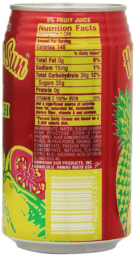 Hawaiian Sun Drink Luau Punch 11.5-Ounce (Pack of 24)