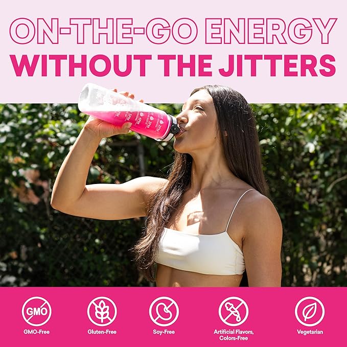 EBOOST Super Powder Drink Mix - Pink Lemonade 0.2 oz 20 Pack Hydration Energizer Electrolytes Powder - 13 Vitamins &amp Minerals - 110 mg Caffeine - 0 Added Sugar - No Artificial Flavors or Sweetener