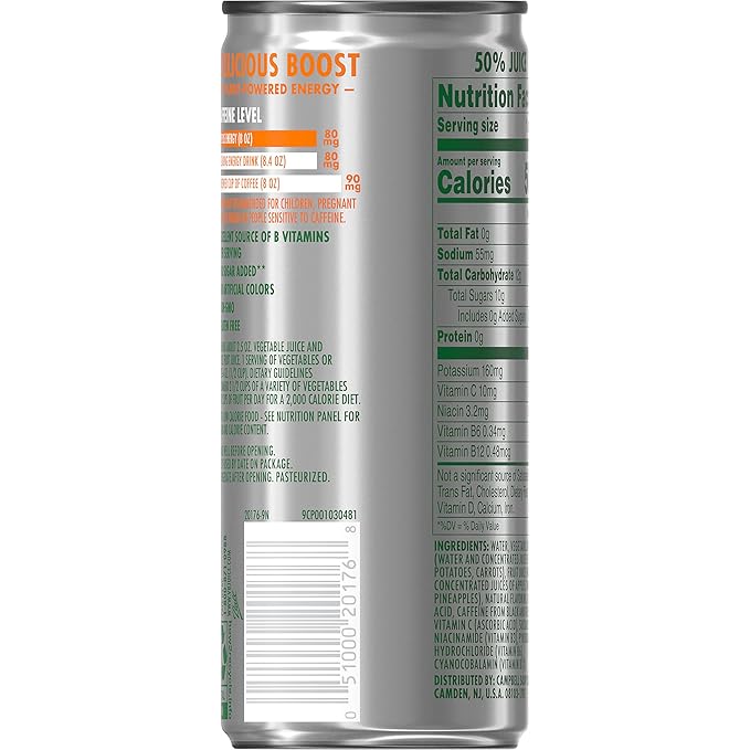 V8 +ENERGY Orange Pineapple Energy Drink 8 Ounce Can (Case Of 24)