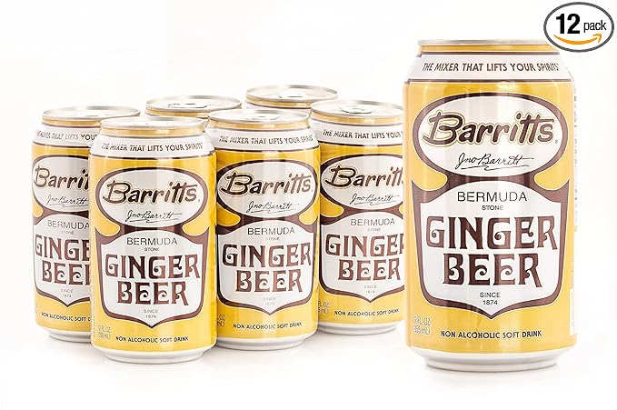 Barritt's Original Ginger Beer Non-Alcoholic Soda Cocktail Mixer 12 fl oz Cans 12 Pack Gluten Free