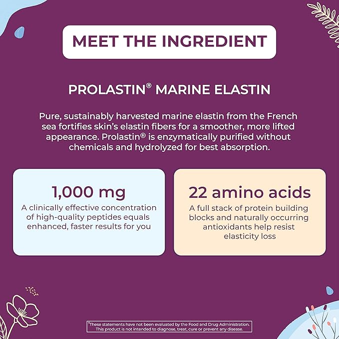 Body Kitchen Pro-Elastin 1000 mg Elastin Supplement Help Reduce Signs of Aging Improved Skin Health Firmness &amp Elasticity Fewer Wrinkles Veggie Caps (Pack of 1)