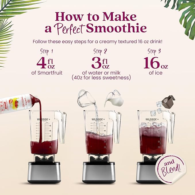 Smartfruit Strawberry Bananza + Oat Fiber – 100% Real Fruit Purée with Strawberries &amp Banana – Great for Smoothies Juice Yogurt Cocktails Teas &amp More – High in Vitamin C – 2-Pk 48oz Each