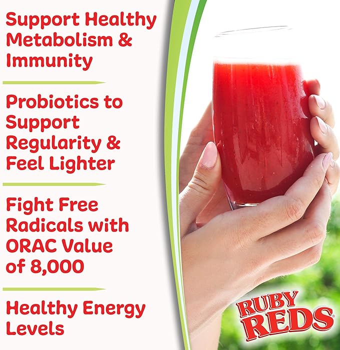 New Vitality Ruby Reds | Delicious Reds Powder Fruit &amp Vegetable Supplement with Potent Vitamins Minerals Enzymes Herbs Nutrients and Probiotics for Overall Health 11 oz. (30 Servings)