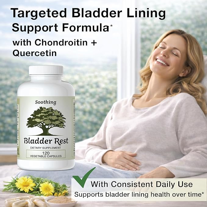 Bladder Health &amp Pelvic Discomfort* - Natural Lining Support* -120 Capsules - Made in The USA