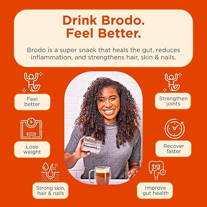 Brodo Ready to Drink Organic Chicken Collagen Rich Bone Broth with Collagen On The Go 10 g Protein Collagen Protein Not from Concentrate Collagen No Preservatives 8 oz (Pack of 6)