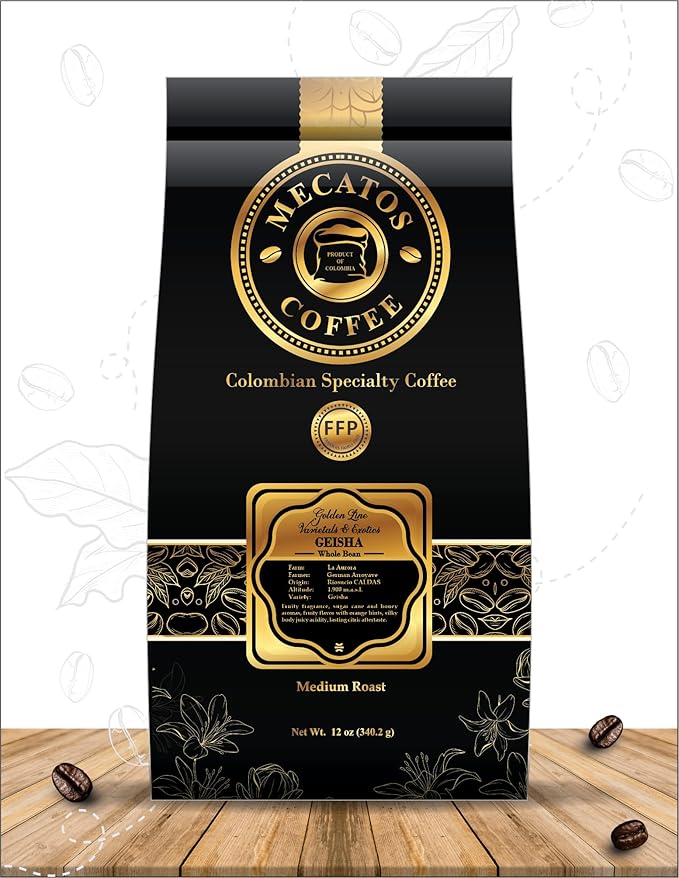 Ground Coffee – Medium Roast Colombian Specialty Grade by Mecatos Coffee (12 oz Geisha)