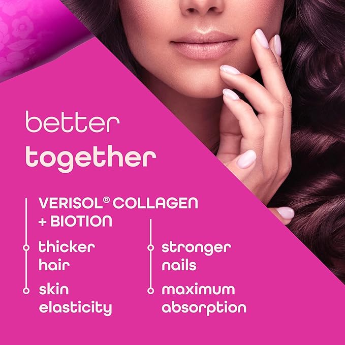 Zena Nutrition Liquid Collagen for Women &amp Men (Type 1 &amp 3) &amp 5000mcg Biotin 2500mg Verisol Bioactive Collagen Peptides Hair Skin Nail Supplement Mixed Berry Colageno 60 Servings 20