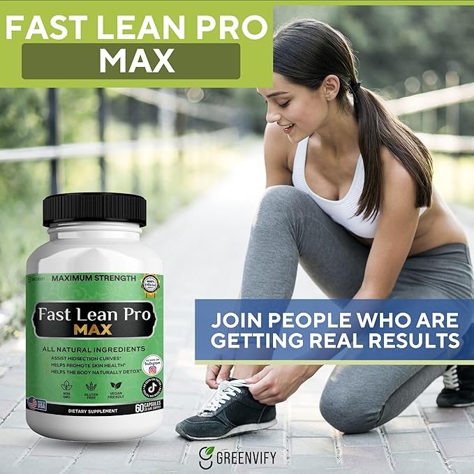 Fast Lean Pro Max Natural Dietary Supplement 60 Capsules 30-Day Supply All Natural Ingredients Vegan Friendly (5)