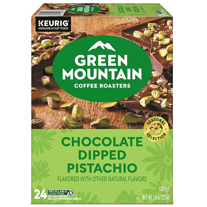 Green Mountain Coffee Roasters Chocolate Dipped Pistachio Flavored Coffee Single Serve Keurig K-Cup Pod 96-count pods (4 pack of 24)