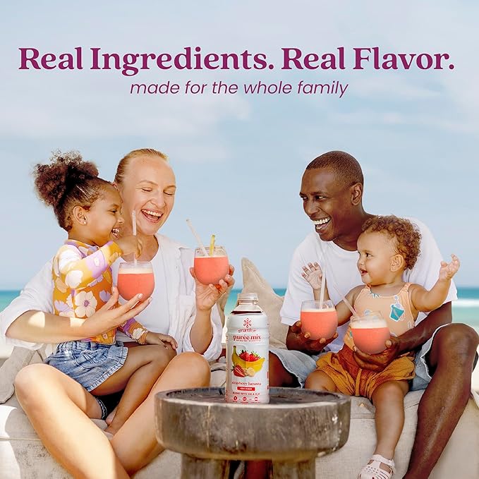 Smartfruit Summer Strawberry + Antioxidants – 100% Real Fruit Purée with Strawberries Apple &amp Pineapple – Great for Smoothies Juice Yogurt Cocktails Teas &amp More – 48oz